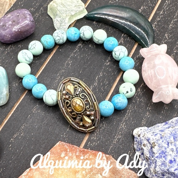 Alquimia by Ady Turquoise and Gold Bracelet - Picture 1 of 2
